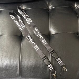 Jeep Black Logo Lanyards Keychain 2pack